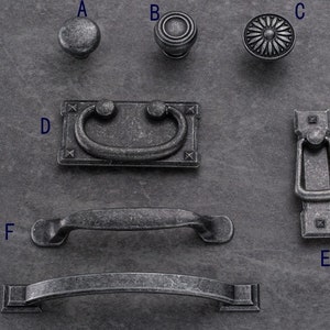 3 3.75 5 Iron Gray Drawer Handles Knob Vintage Dresser Handle Pull ...