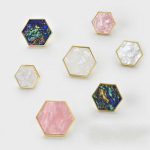 Shell material and Brass Handles Knobs Pink Hexagon Drawer pulls knob Dresser handle Wardrobe pulls Knobs Cabinet pulls handles Hardware