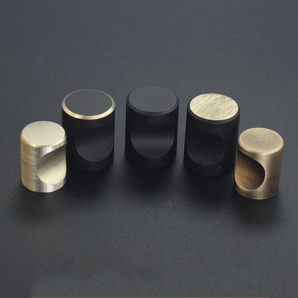 Brass Cylinder Knobs Pulls Black Door Knobs Pulls Drawer knobs pulls Dresser handle Knob Cabinet Pulls Knobs Wardrobe knob Cupboard Hardware