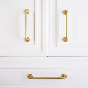 2.5 3.75 5 Brass Bar Door Pulls Handles Drawer pulls handle Dresser handle Cabinet Pulls Handle Wardrobe handles 64 96 128 160mm image 1