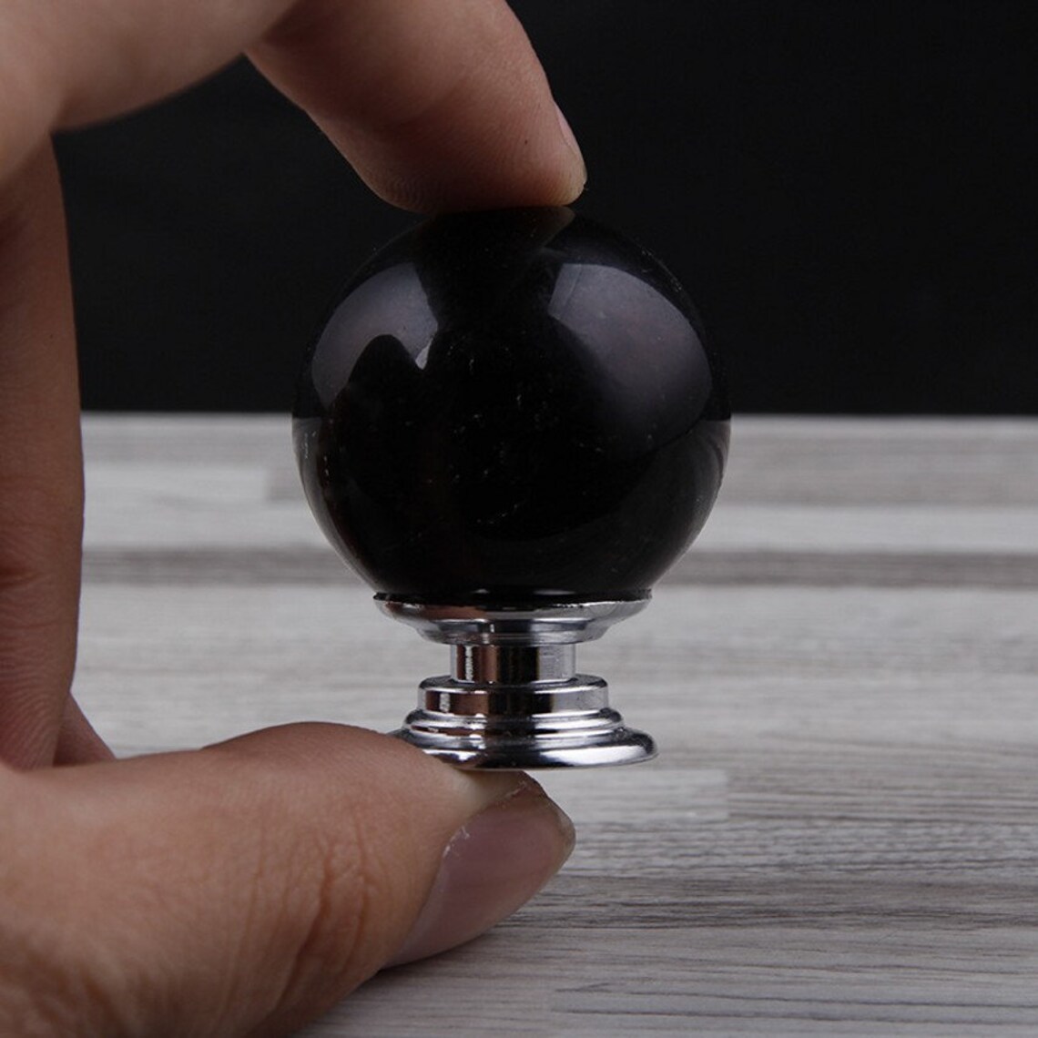 Black Crystal Single Hole Door Handle Knob Drawer Pulls Knob Etsy UK