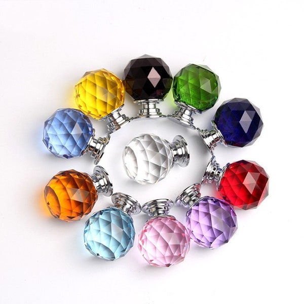 Multicolor Ball Single Hole Knob Crystal Door Handle Drawer pulls knob Commode poignée Cabinet Pulls Knobs poignée armoire boutons