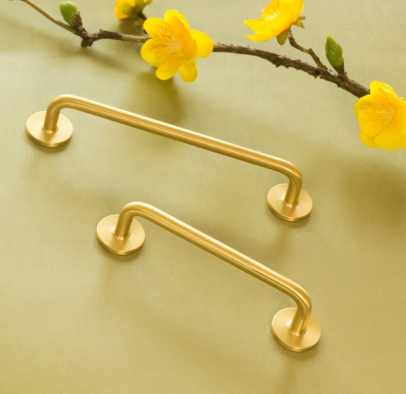 2.5 3.75 5 Brass Bar Door Pulls Handles Drawer pulls handle Dresser handle Cabinet Pulls Handle Wardrobe handles 64 96 128 160mm image 7