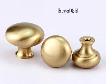 Brushed Brass Round Door Handle Knobs Gold Drawer pulls knob handle Dresser handle Knobs Wardrobe Cabinet Pull Knobs Vintage handle Hardware