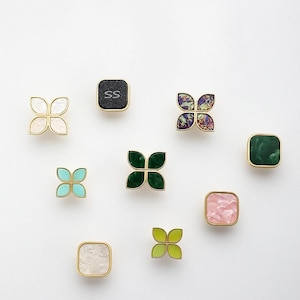Custom Engraved Clover Cabinet Knobs, Zinc Alloy Dresser Handles (1.42" Square)