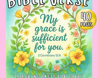 Faith Coloring Book for Kids & Adults: Flower Garden Bible Verses (Printable PDF