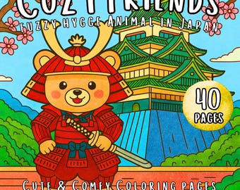 Cozy Animal Friends Coloring Pages: Kawaii Hygge Style (Digital Download)