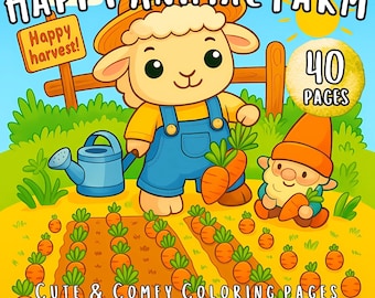 Animal Farm Coloring Book: Happy Barn Life Designs (Digital Download)