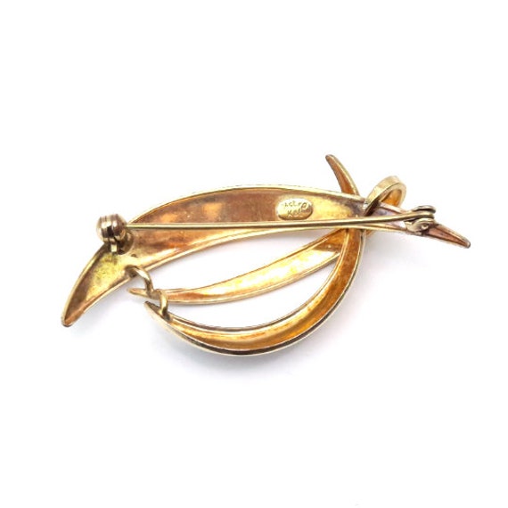 Vintage Brutalist Brooch Mid Century Modernist Ge… - image 5