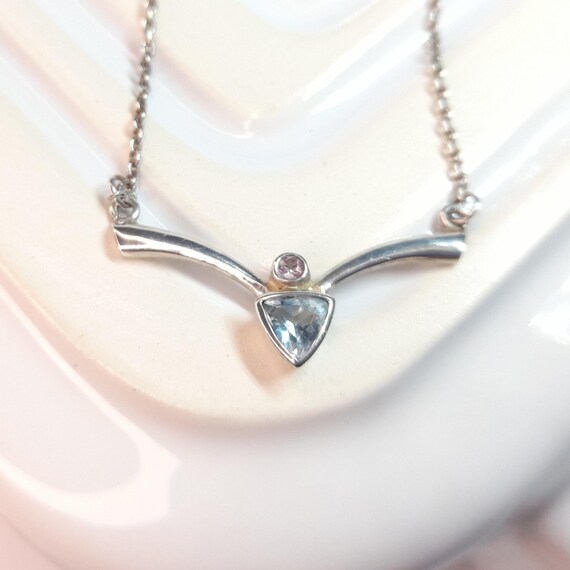 Vintage Kit Heath Sterling Silver Pendant: Abstract Design, Blue