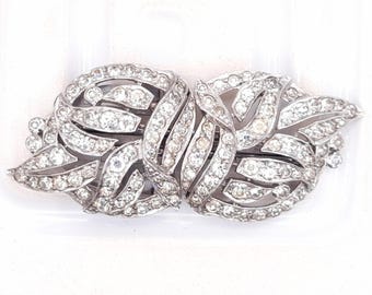 Damaged Vintage Ciro Pearls Duette Dress Clips 1950s Dress Clips Diamante Dress Clips Something Old for Bride