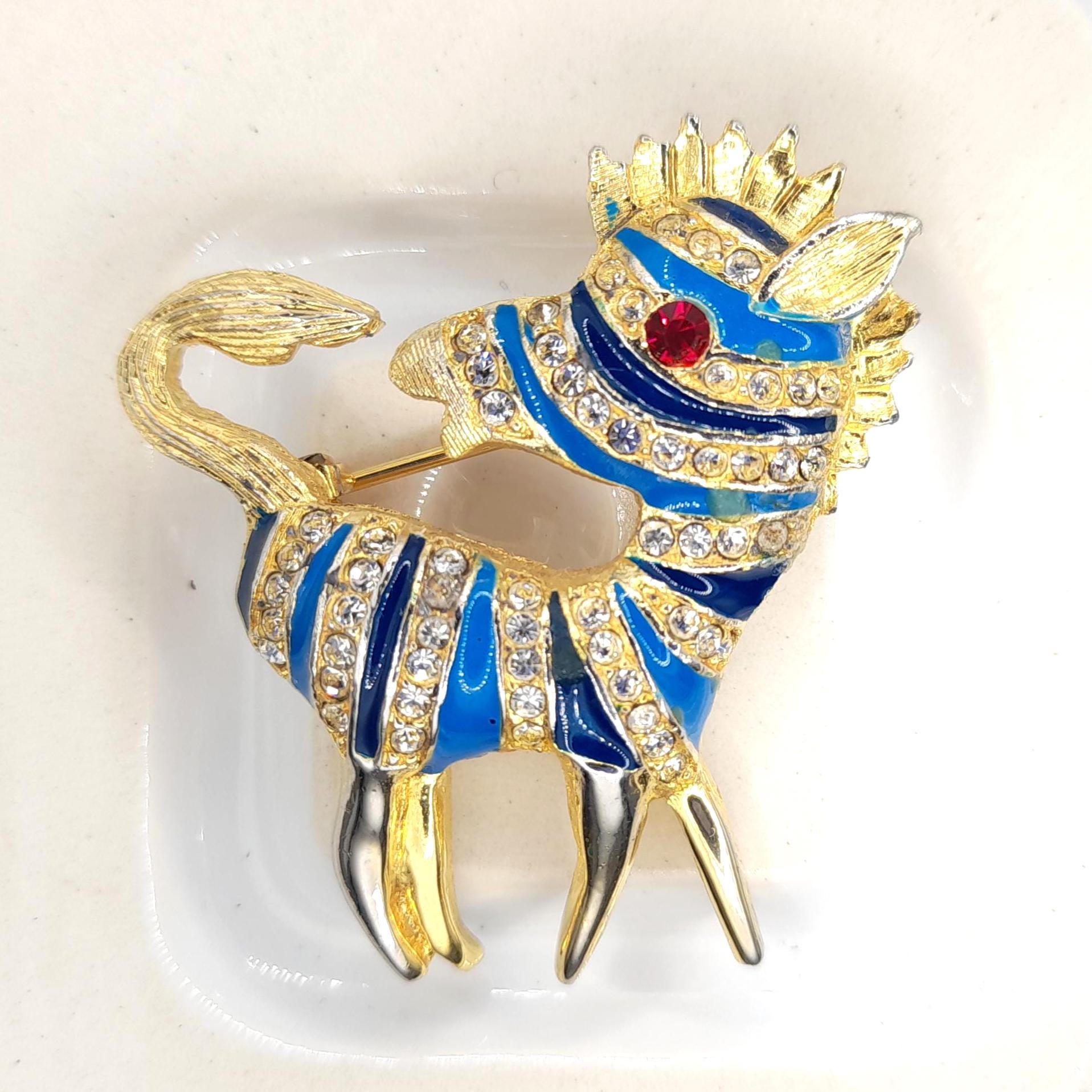 1970年代｜アメリカ｜マザーオブパールゼブラ Vintage Zebra Brooch - Etsy Canada