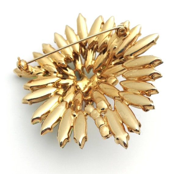 Big Vintage Diamante Brooch Mid Century Rhineston… - image 6