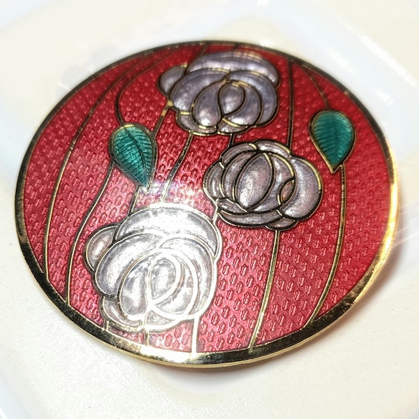 Vintage Glasgow Rose Brooch Sea Gems Scottish Jewellery Gift for Her Scottish Wedding Jewellery