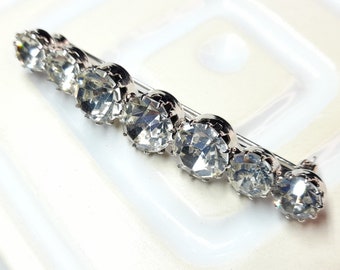 Vintage Clear Rhinestone Bar Broche Art Deco Style Diamante Revers Pin Avond Sieraden Cadeau voor haar Tuxedo Broche voor mannen