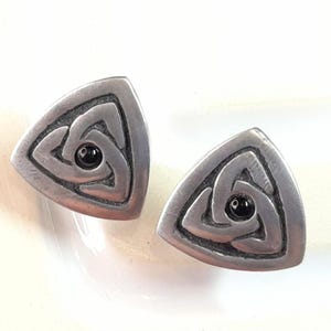 Vintage Celtic Earrings St Justin Pewter Pictish Jewellery Mystical Animal Pierced Earrings Gifts from Cornwall Highland Reenactment Costume