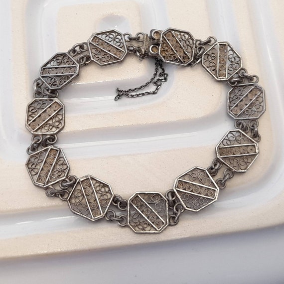 Vintage Italian Silver Bracelet Vintage Jewellery Gift for Her Articulated Bracelet Gift for Mum