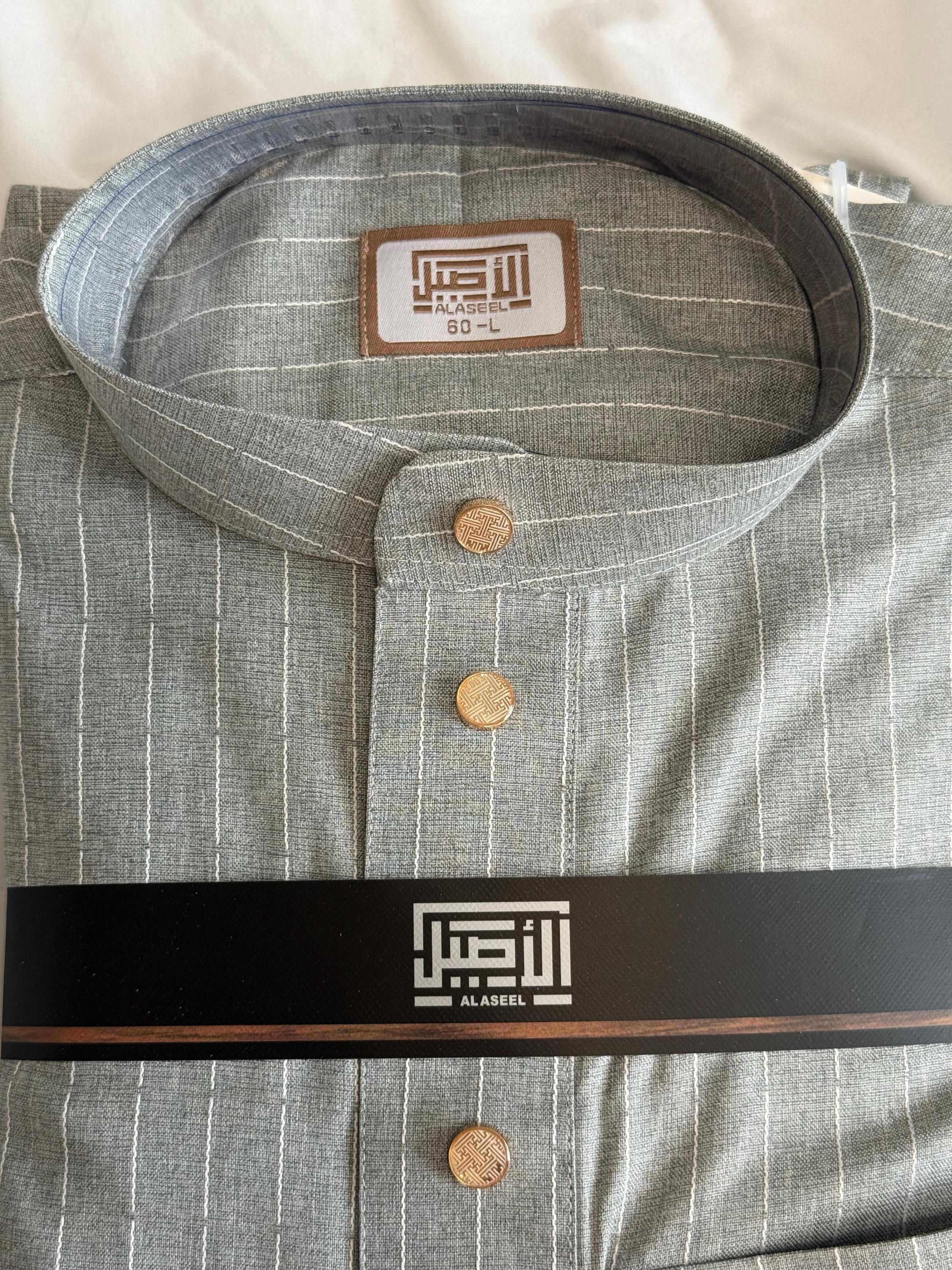 Thobe Pattern Authentic Alaseel Thobe Jubba | Flat Sleeve | Curved Collar| ثوب الأصيل ...