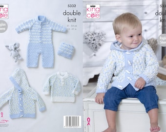 King Cole knitting pattern DK hats 6 designs 3 months to 7 years 5105