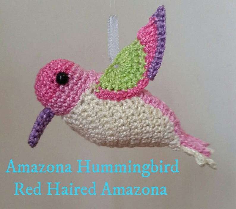 Pearly Hummingbird Amigurumi Crochet Bird Pattern perfect Xmas Decoration image 2