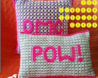 Neon Pop! Gingham Crochet Cushion Cover Pattern