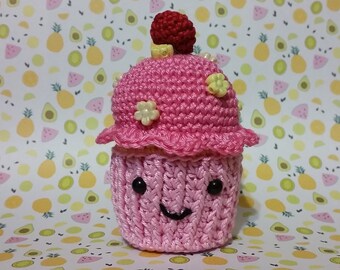 Patrón Amigurumi de cupcake de limón y frambuesa ~DESCARGA DIGITAL~