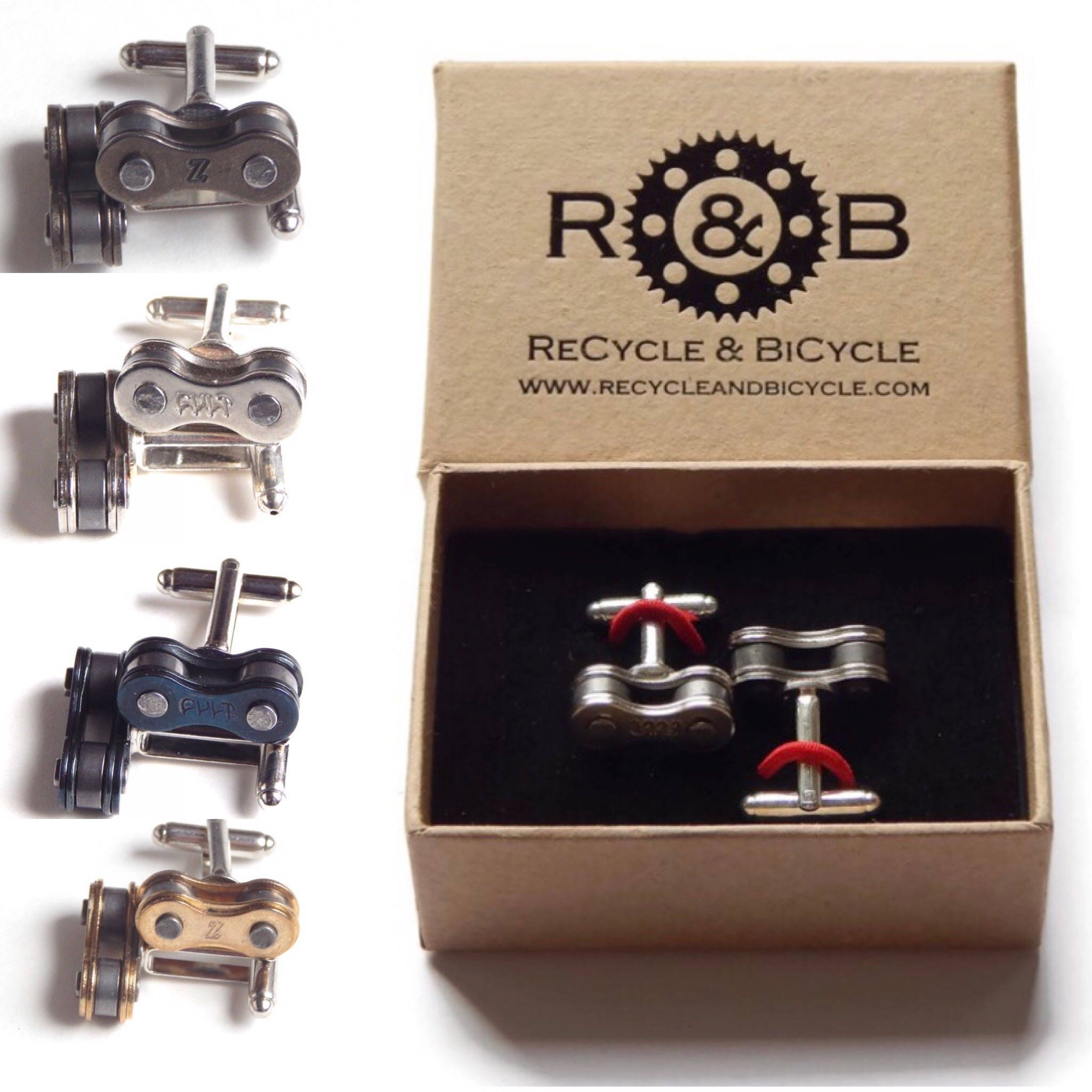 bike chain cufflinks