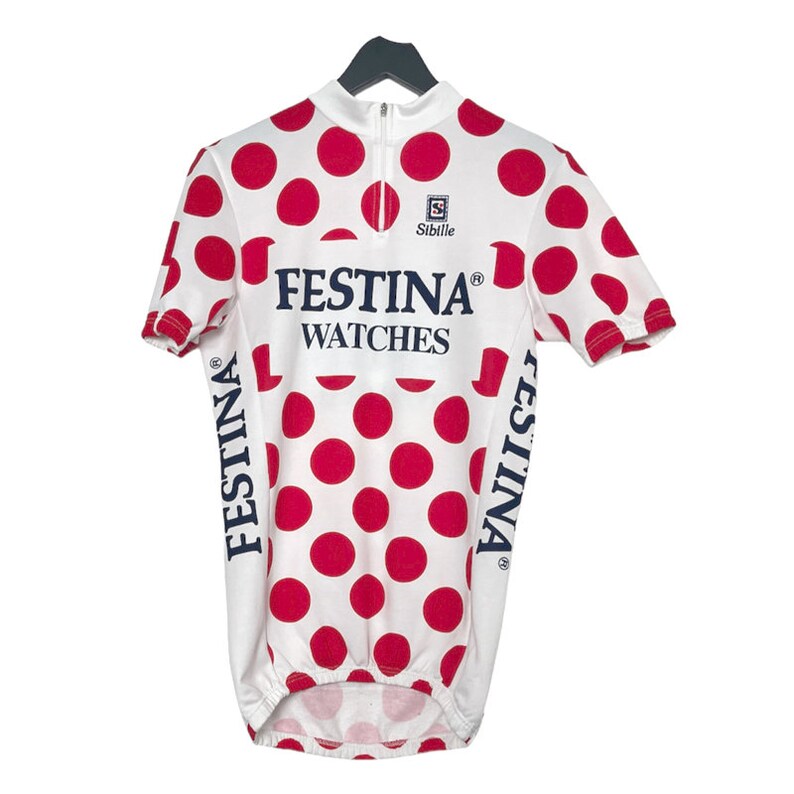 Rare Festina Polkadot KOM Cycling Jersey 40 Chest Medium image 1