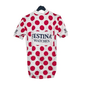 Rare Festina Polkadot KOM Cycling Jersey 40 Chest Medium image 2