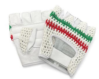 Vintage Style Crochet Track Mitts Cycling Gloves