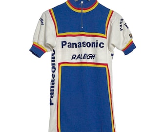 Vintage Raleigh Panasonic Cycling Jersey 38″ Chest Medium