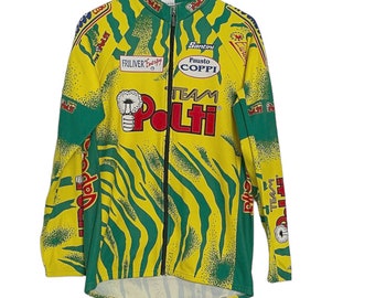 Retro Polti Long Sleeve Cycling Jersey 46″ Chest X Large