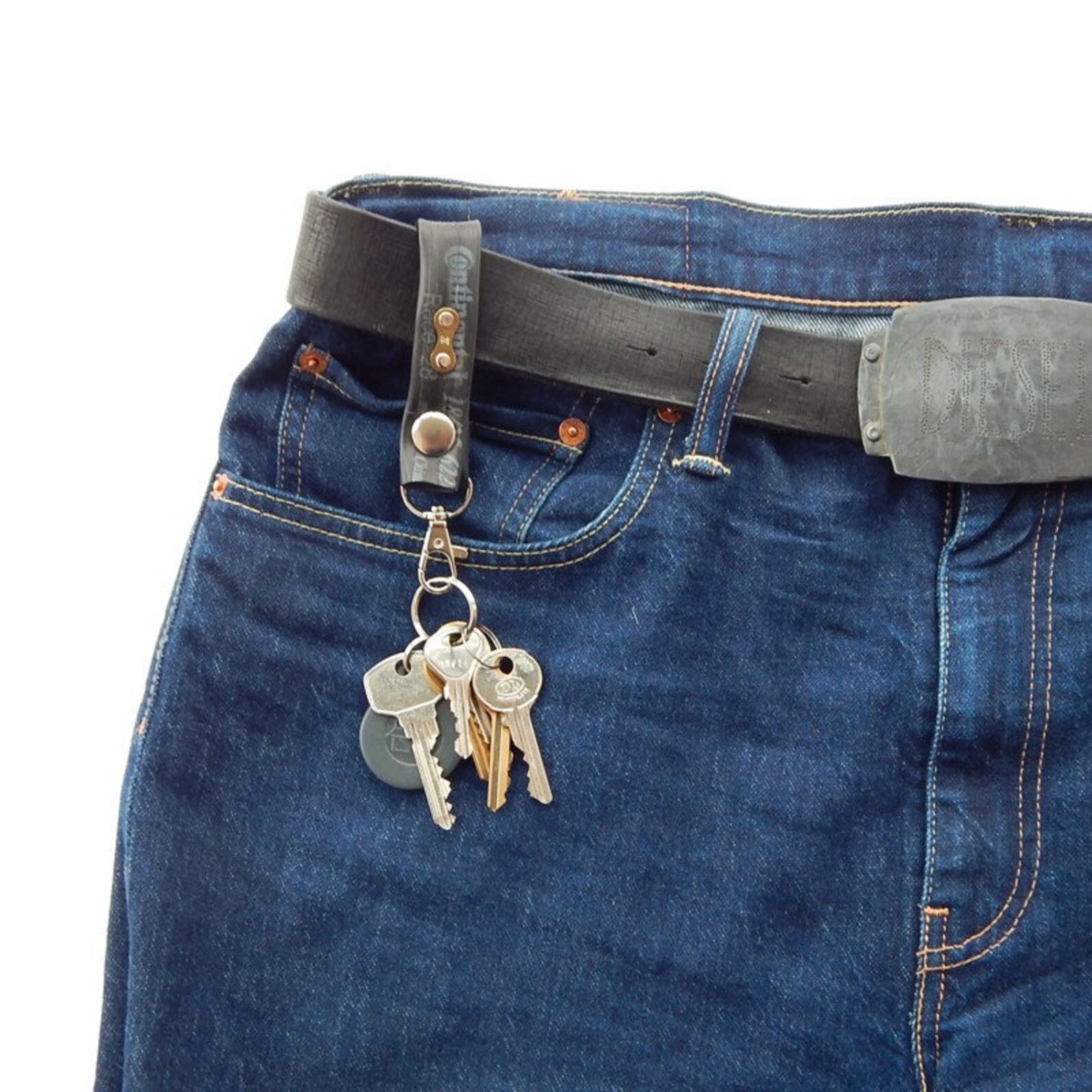 Recycled Inner Tube Belt Lanyard Keyring Etsy