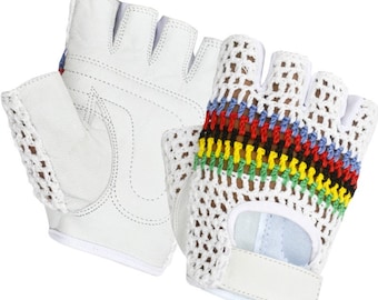 Vintage Style World Champion Crochet Track Mitts Cycling Gloves