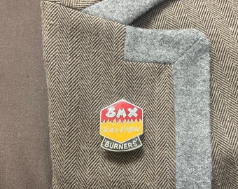 Retro BMX Raleigh Burners Lapel Pin Badge