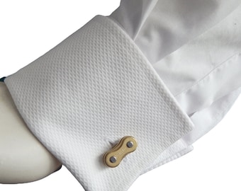 Bike Bicycle Chain Cufflinks Cuff Links Gold Tone  By ReCycle And BiCycle Cycling Gift