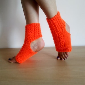 Flip Flop socks Ankle warmers Yoga socks Color block socks Hygge socks Grip socks Yoga gift Toeless socks Hygge gift Autumn colors socks