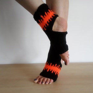 Handgebreide Yoga Ballet Dans Pilates Pedicure Slippers Sandalen Bed House Mode Spa Toeless Sokken Halloween-sokken Oranje sokken