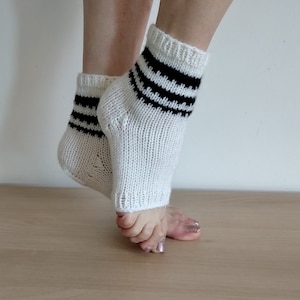 Hand knit unique wool socks for Spa Yoga socks Knit pedicure socks Flip Flop socks Heel socks Anniversary Gift Gift for girl