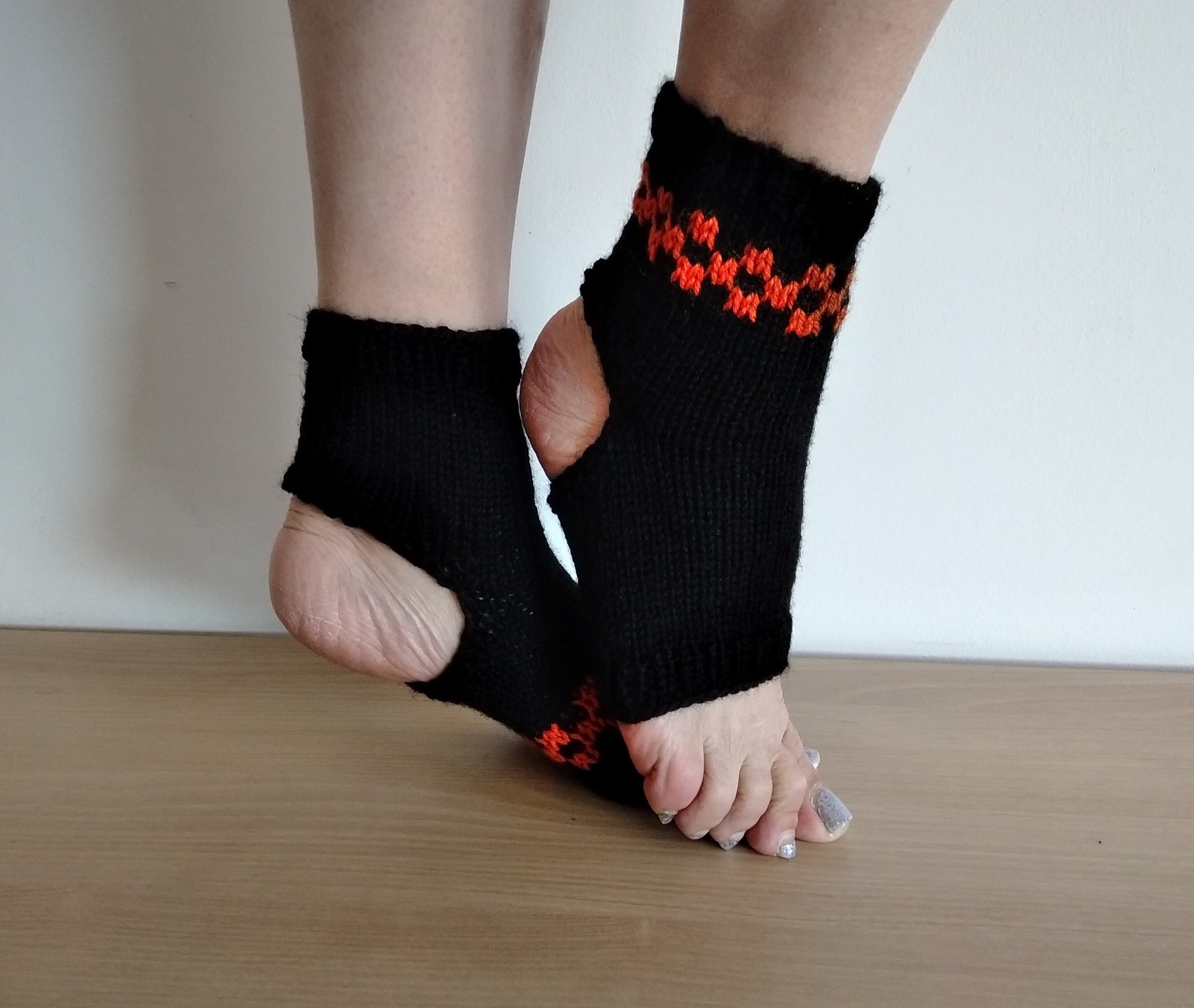 Hand Knit Toeless Socks Wool Socks for Yoga Ballet Dance Etsy