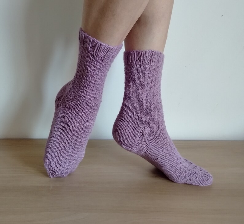 UK 4-5, EU 37-38 Hand-knitted wool socks Relief hand knit girl/'s socks Handmade elegant wool socks Gift for her Socks for gift