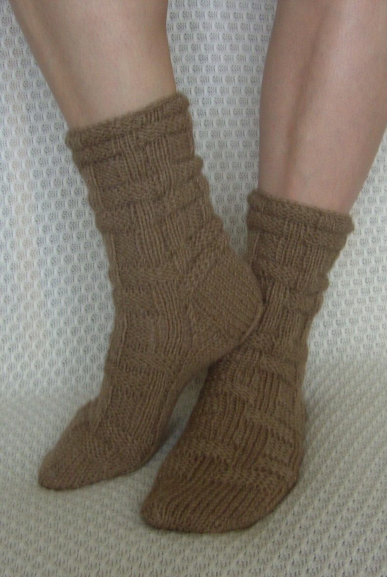 Unique hand-knitted wool socks UK 4-5, EU 37-38