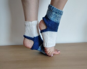 Flip flop socks Knit pedicure mohair socks Yoga socksHand knit socks for pedicure For spa Anniversary gift Gift for wife Soft knitted socks