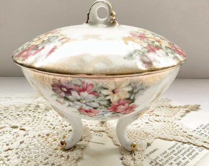 Vintage Lefton Cosmos Candy Bowl with Lid