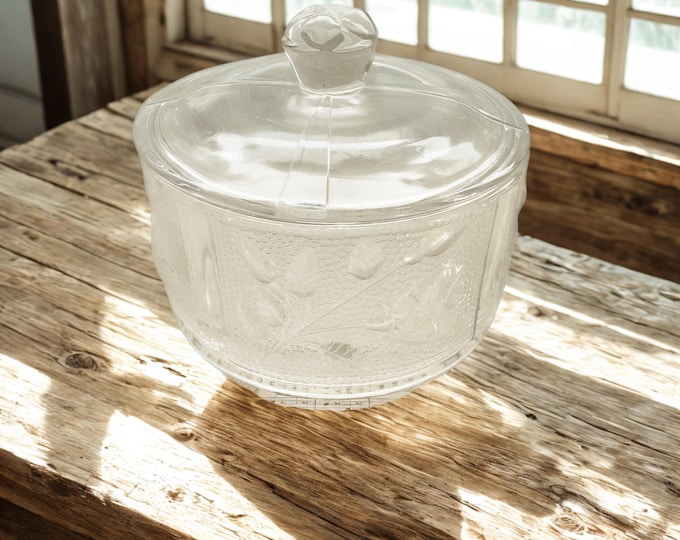 Vintage Jeannette Glass Candy Dish with Lid