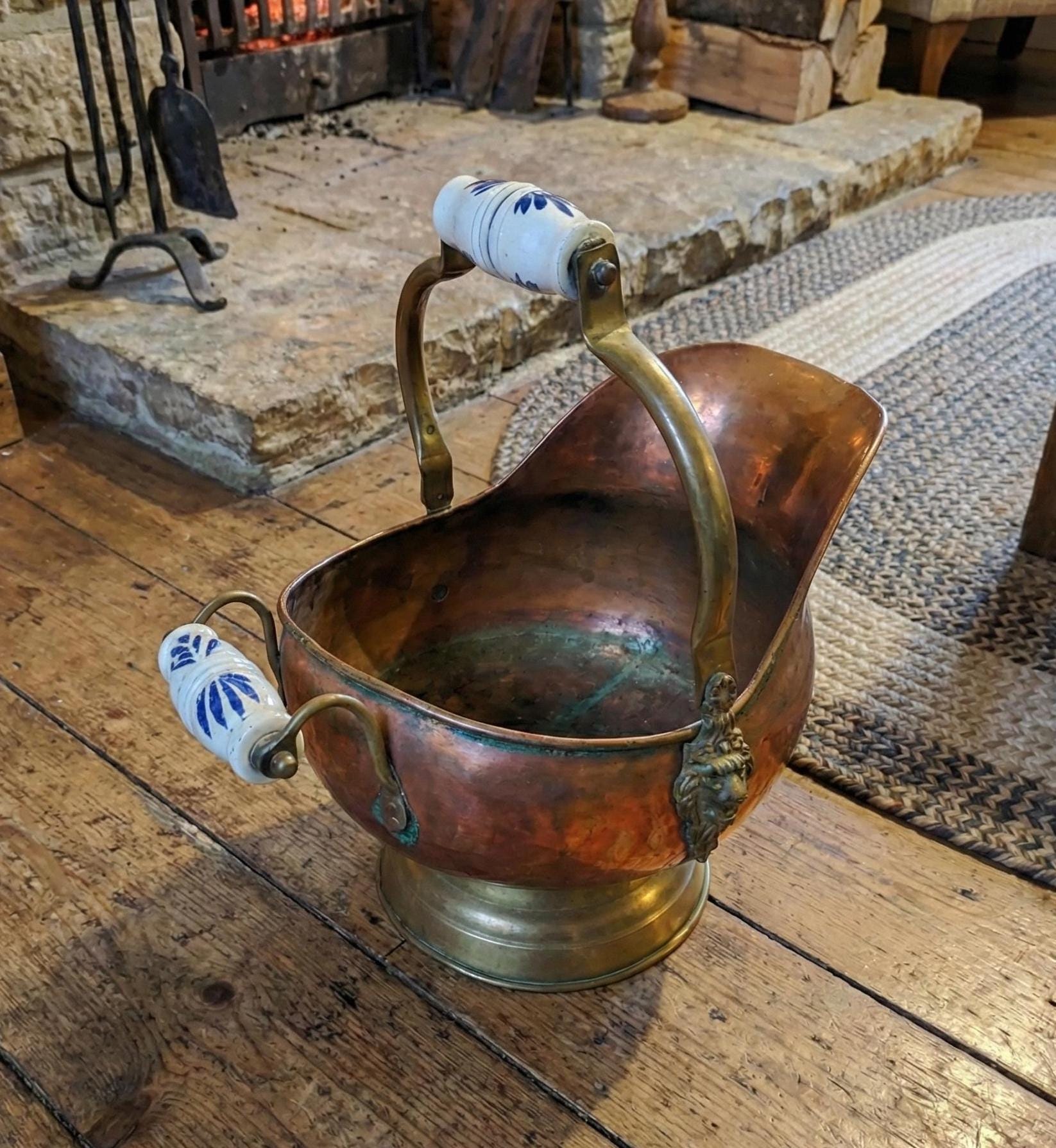 Vintage Brass Coal Scuttle - Etsy