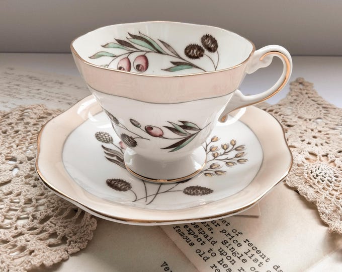 Vintage Foley 8 Sided Bone China Teacup & Saucer Set