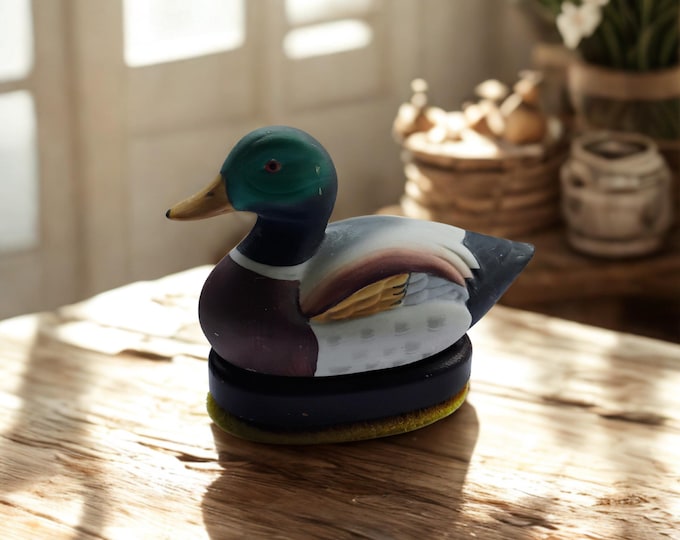 Vintage Ceramic Mallard Duck Shoe Polisher