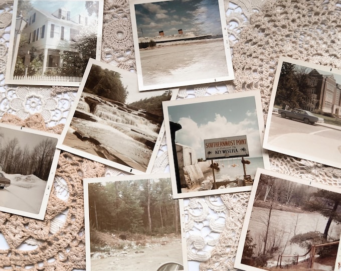 Lot of 10 Mystery Vintage Color Landscape & Scenery Photographs | Junk Journaling, Ephemera, Scrapbooking