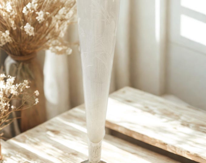 Vintage Duchin Creation Etched Glass Bud Vase with Sterling Silver Base